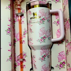 LOVESHACKFANCYS Stanley White and Pink Floral Tumbler